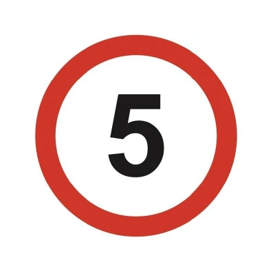 Image of Sitesafe Max Speed 5MPH Post fix Class 2 Reflective Aluminium Sign 600 x 600mm