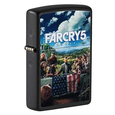 Image of Zippo Lighter, Metal, Far Cry 5 Cover Art Black Matte, One Size