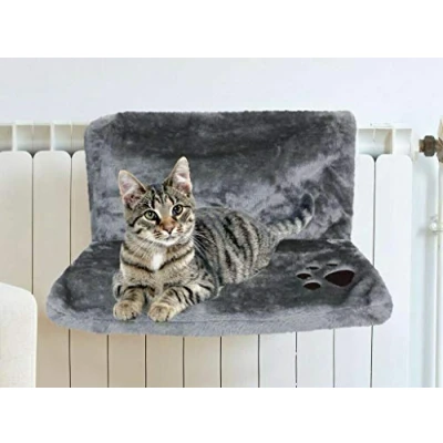 Image of ALAYSTAR Strong and Durable Cat Kitten Puppy Pet Animal Hanging Radiator Bed Warm Cosy Fleece Basket Cradle Hammock (GREY)