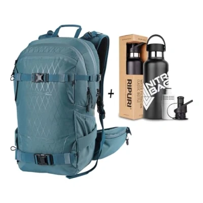 Image of Nitro, SLASH 25 Pro Set with Ripuri 600 ml Bottle &amp; Filter, Snowboard Backpack, Touring l, arctic, Backpack Backpacks