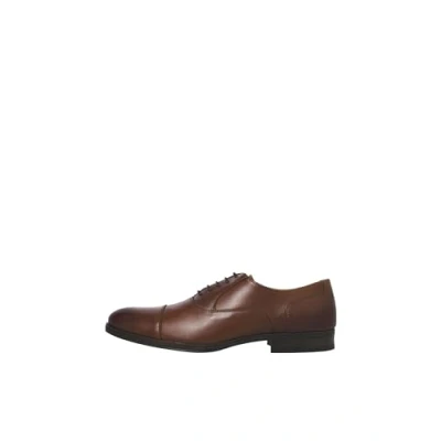 Image of JACK &amp; JONES Men&#039;s Jfwdonald Leather Noos Derbys, Brown(Cognac Cognac), 12 UK