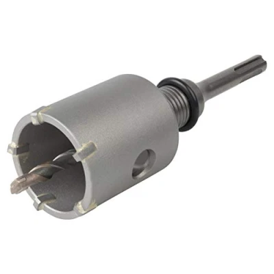 Image of wolfcraft Annular Bit, Tungsten Carbide Tipped, With SDS Plus Mandrel, Ø 50 mm I 5459000 For electrical and plumbing installations in concrete, brick walls stone; cutting depth 46