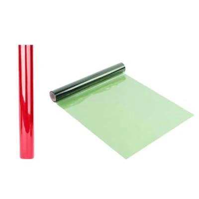 Image of Lnfxkvva 2 Rolls Christmas Cellophane Roll Wrap Paper Red &amp; Green for Gift Basket Treats Package Storage