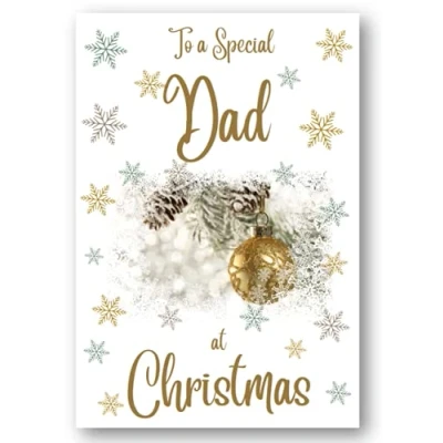 Image of Second Ave Dad Christmas Gold Bauble Xmas Holiday Festive Greetings Card