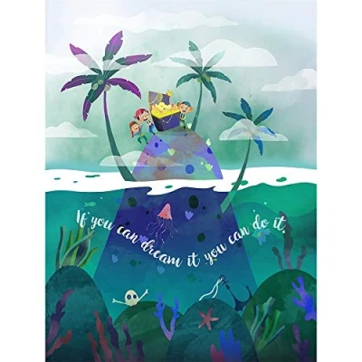 Image of Wee Blue Coo Pirates Treasure Dream It Unframed Wall Art Print Poster Home Decor Premium