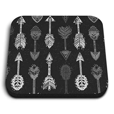 Image of 1 x Square MDF Fridge Magnet Native American Arrows Boho 35384