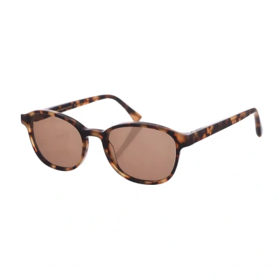 Image of Zen Z422 Unisex Square Shape Acetate Sunglasses Brown One Size