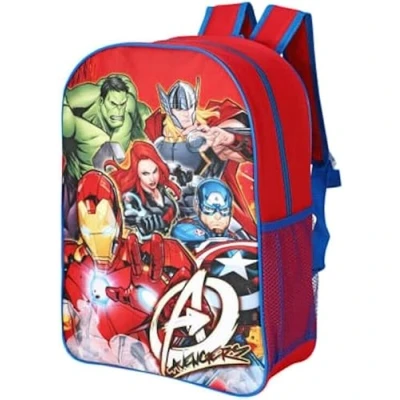 Image of Avengers Boys Backpack Character Rucksack Kids School Bag Superhero Carry Travel With Drinks Holder