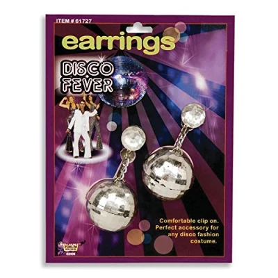Image of Bristol Novelty BA576 Disco Ball Earring, Womens, One Size
