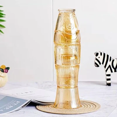 Image of 4 Piece Set Stackable Koi Fish Drinking Glasses Shape Glass Cup Creative Colored Beverage Stacking Cups Tea Coffee Mug Transparent Lucky Home Decor