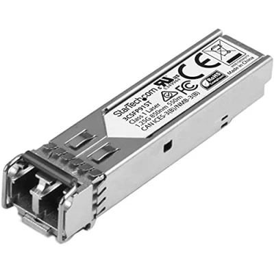 Image of StarTech.com HPE 3CSFP91 Compatible SFP Module 1000BASE SX 1GbE Multi Mode (MMF) Fiber Optic Transceiver 1GE Gigabit Ethernet LC 550m 850nm DDM 3812, 3824, 3848 (3CSFP91ST)