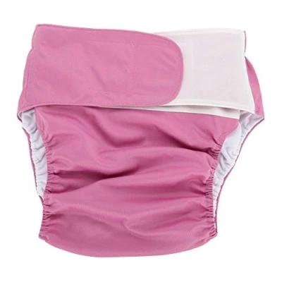 Image of Reusable Adults Diapers,Adult Cloth Diaper Washable Adjustable Large Incontinence Care pink