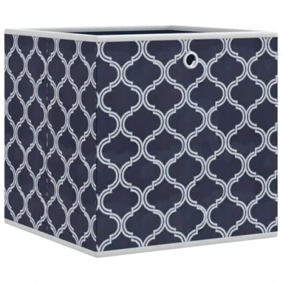 Image of vidaXL Foldable Storage Boxes Cube Bin 10 pcs Blue Non woven Fabric 32x32x32 cm Organize Clothes, Toys, and More