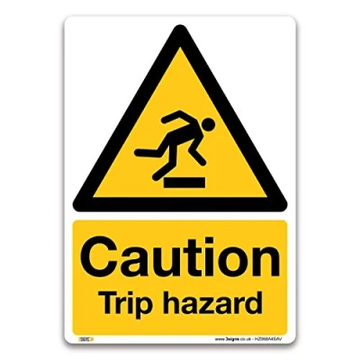 Image of Caution Trip Hazard Sign A4 Self adhesive Vinyl &amp; Slip Safety