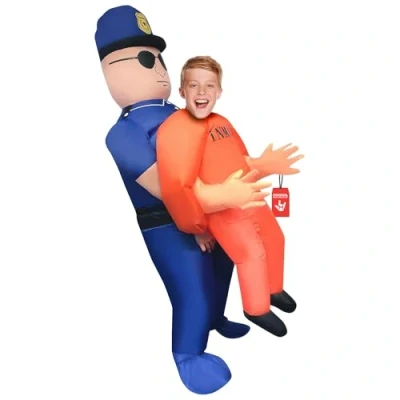 Image of Morph Police Pick Me Up Inflatable Kids, Boys Halloween Costumes, Kids Carry Costume, Blow Costume One Size