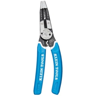 Image of Klein Tools K12065CR Wire Stripper/Cutter/Crimper Tool for Cutting, Stripping, Crimping, Twisting (8 18 AWG Solid, 10 20 Stranded)