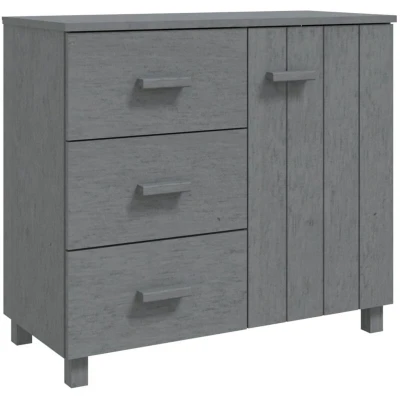 Image of vidaXL Sideboard HAMAR Dark Grey 90x40x80 cm Solid Pinewood