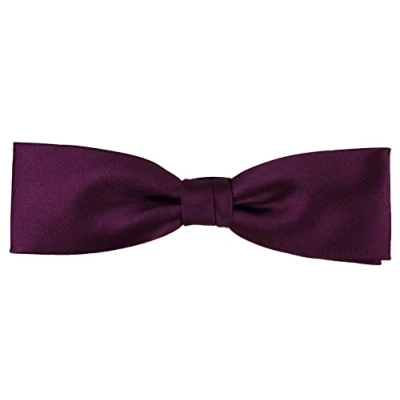 Image of TigerTie prefabricated narrow silk bow tie in plum monochrome + Box