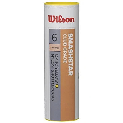 Image of Wilson Smashstar Tube Shuttlecocks 77 (Medium Speed), Yellow, Pack of 6