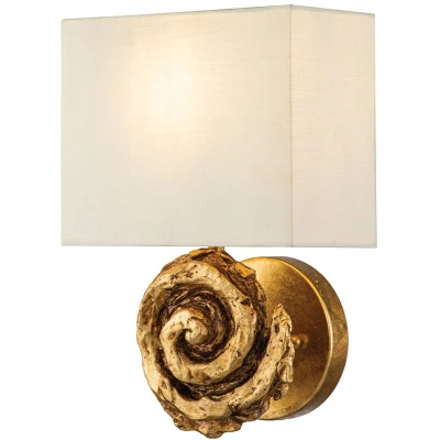 Image of Swirl Wall Lamp with Shade, Gold Leaf