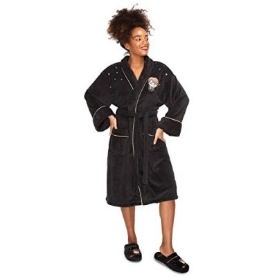 Image of Groovy Uk Harry Potter Kawaii Ladies Fleece Bathrobe, One Size, Black/Burgundy/Gold