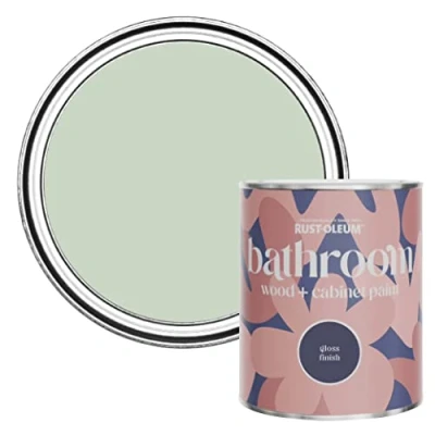 Image of Rust Oleum Green Moisture Resistant Bathroom Wood and Cabinet Paint in Gloss Finish Laurel 750ml