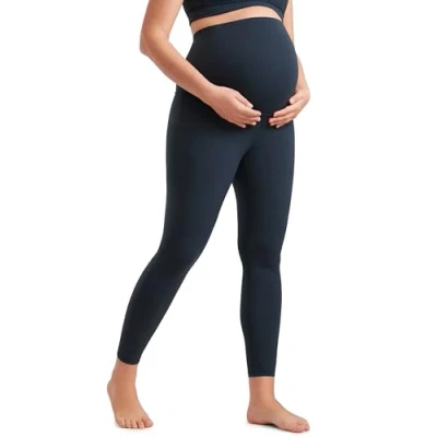 Image of CRZ Yoga Women&#039;s Butterluxe 25&quot; Maternity Leggings Over Bump Workout Pregnancy Soft Belly Support Pants True Navy 14