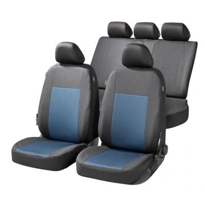 Image of Walser Premium car seat covers Ardwell with zip, quality winner, very good, covers, Zipp IT protective complete set, 2 front 1 rear cover, black/blue, 11868