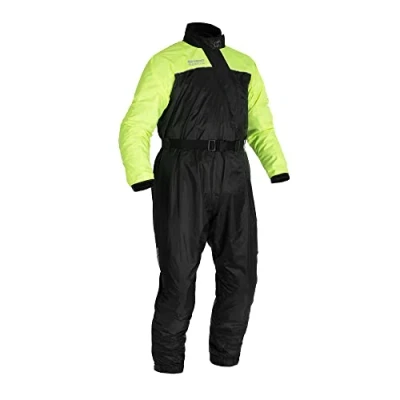 Image of Oxford Products Rainseal Oversuit Wet Weather Motorcycle Suit, Black/Fluo, M