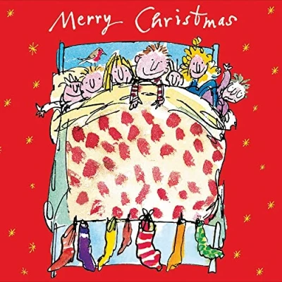 Image of Quentin Blake Merry Christmas Kids Stockings Card Xmas Greeting Cards 493096