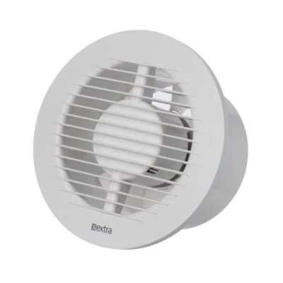 Image of EUROPLAST Ø 125mm Bathroom Fan with Humidity Sensor and Timer Round Front 5 inch Extractor White Humidistat