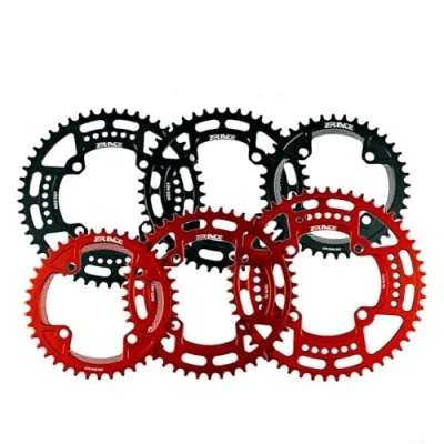 Image of Chainrings for Bikes Round bike Chainring 104BCD 40 42 44 46 48T 50 52 tooth MTB mountain chain ring chainwheel 104 bcd Road/Folding (Size : 44T, Color Black)