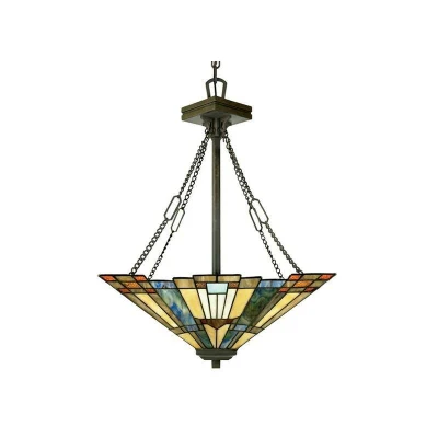 Image of Inglenook 3 Light Ceiling Pendant Bronze, Tiffany, E27