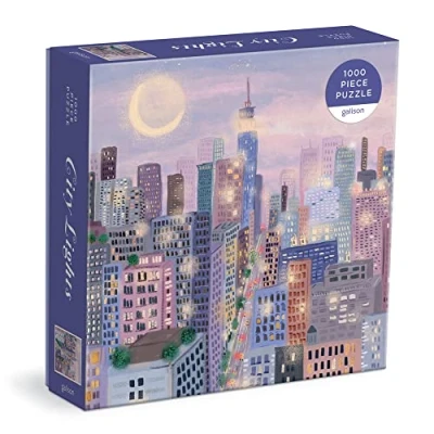 Image of Galison 9780735371675 City Lights Jigsaw Puzzle, Multicoloured, 1000 Pieces