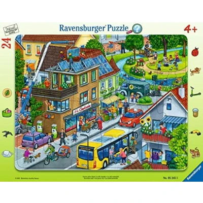 Image of Ravensburger Puzzle 05245 Green City 24 Pieces Frame for Children from 4 Years with Search Game