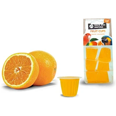Image of Jelly Cups Orange Parrot treats Juicy and bird Pack of 6