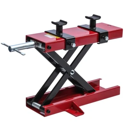 Image of TOPWAY Motorcycle Stand Scissor Lift Jack Workshop Adjustable Workstation Motorbike Lifter 500kg Loading Capacity, 45X15cm Large Platform