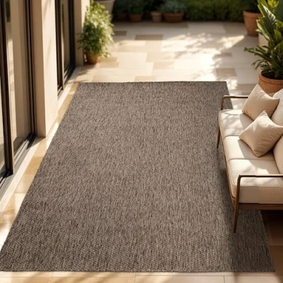 Image of Paco Home Indoor &amp; Outdoor Rug Kitchen Monochrome Mottled Pattern, Size:300x400 cm, Colour:Pink Rose
