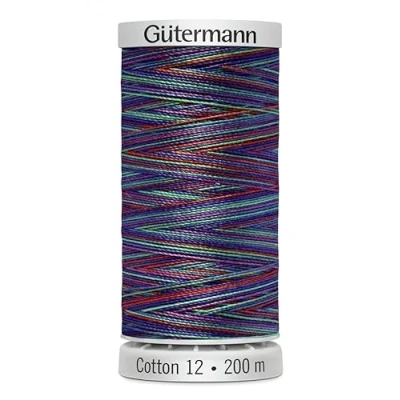 Image of Gutermann No 12 Sulky Cotton Embroidery Thread 200m 4109 Green, Navy Each