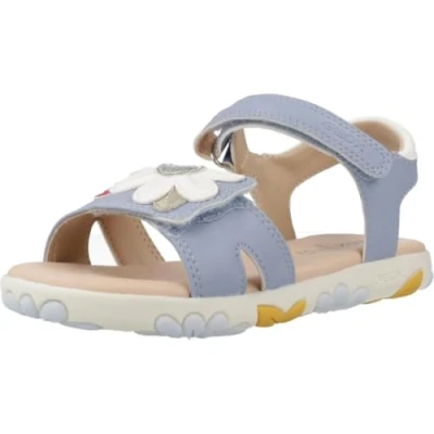 Image of Geox Haiti GIRL Sandals for kids, Size: 7K, Light avio/white Pu