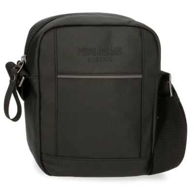 Image of Pepe Jeans Dortmund Shoulder Bag Small Grey 15x19.5x6 cm Cotton,Polyester and PU. 1,76L by Joumma Bags, Grey, One Size, Crossbody