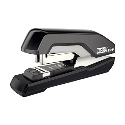 Image of Rapid Supreme S50 Half Strip Stapler, 50 Sheet Capacity, Super Flat Clinch Stapling, Black/Grey, 5000543