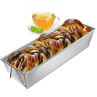 Image of KADAX Baking Tin, Non Stick Coated Sheet Metal Loaf Oblong Tray in Various Sizes, Oven Narrow Pan for Bread, Brownie (35 x 12 cm, Silver)