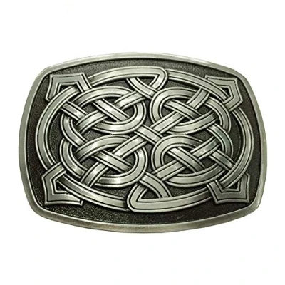 Image of Belt Buckle, Rectangle Celtic Knot Kilt Buckle Western Keltic Buckles for Men Women, American Irish Scottish Men, Fashion and Women.