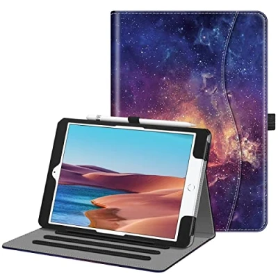 Image of FINTIE Case for iPad 9th / 8th 7th Generation (2021/2020/2019) 10.2 Inch [Corner Protection] Multi Angle Viewing Stand Cover with Pocket &amp; Pencil Holder, Auto Wake Sleep, Galaxy