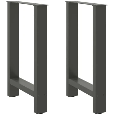 Image of vidaXL Coffee Table Legs Anthracite Steel 72 73cm Modern, Sturdy Design With Adjustable Levelers