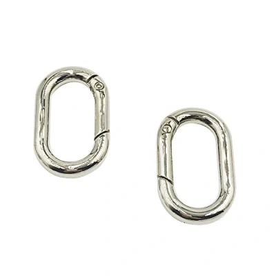 Image of Pack 5 1 inch Spring Snap Hooks Clip,Carabiner Metal Key Ring,Spring Keyring Buckle,Oval Ring for Bags,Purses (Silver) ET111