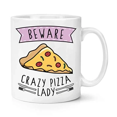 Image of Beware Crazy Pizza Lady 10oz Mug Cup