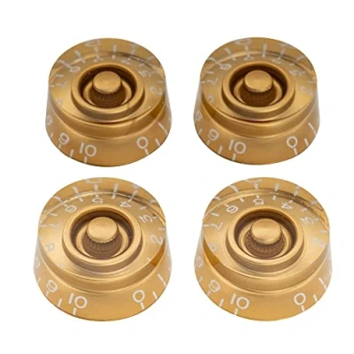 Image of Musiclily Pro Imperial LP Guitar Speed Knobs 24 Fine Splines Control for USA Les Paul/CTS Pots Style Electric Guitar, Gold (Set of 4)