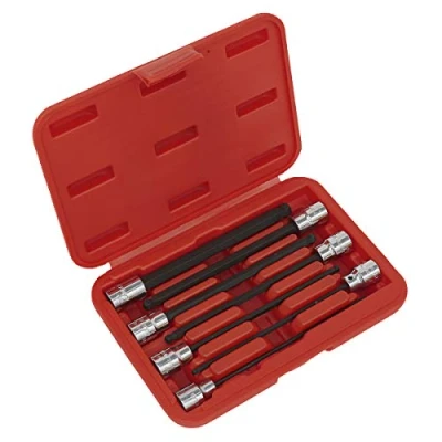 Image of Sealey Premier Ball End Hex Socket Bit Set 7pc 3/8&quot;Sq Drive 150mm Metric
